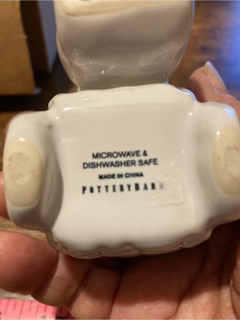 Pottery Barn white ceramic bunny wagon